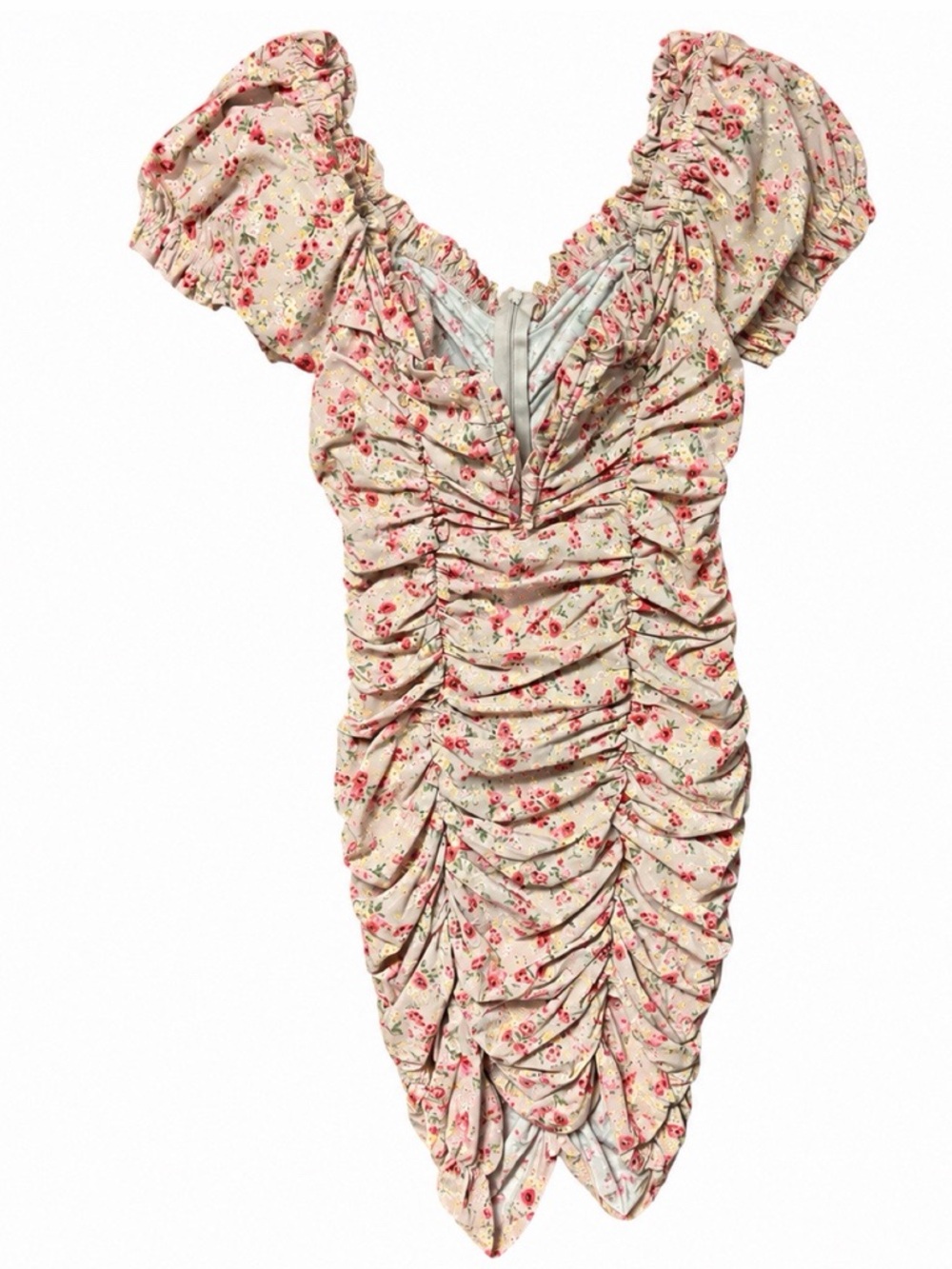 Blashe Floral Ruched Bodycon Mini Dress NWT